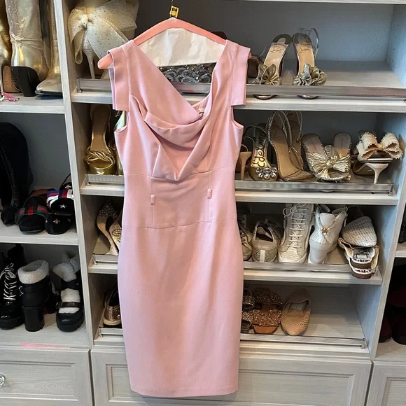 Black Halo Asymmetrical Pink Dress - Picture 1 of 4